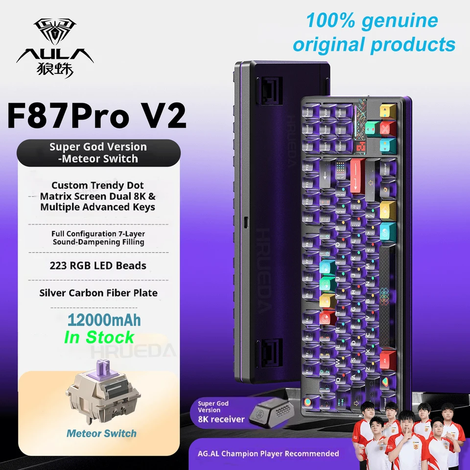 AULA F87 Pro V2 Mechanical Keyboard Customized Gif Display Tri