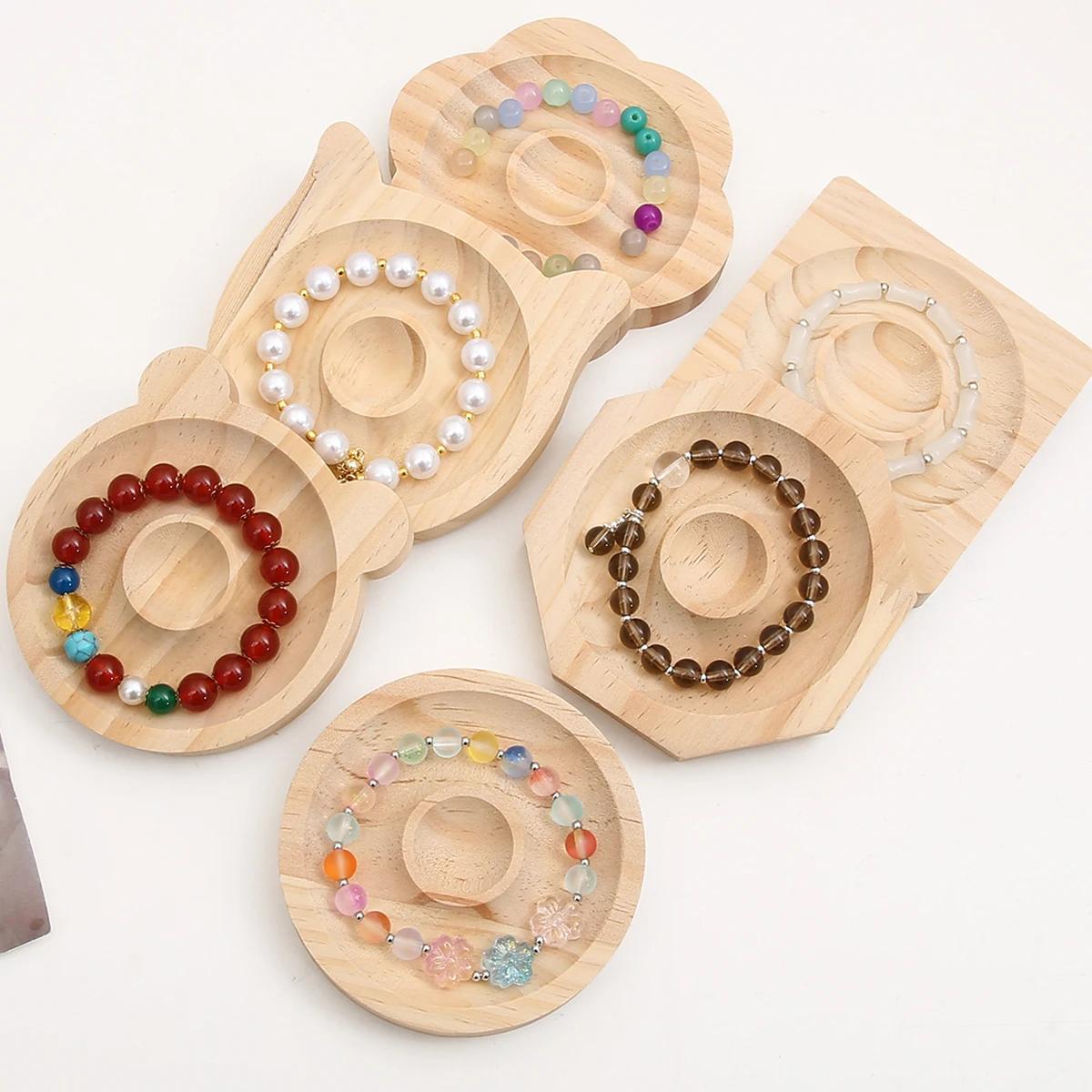 Wooden Beading Design Board & Bracelet Display Stand