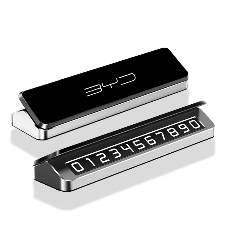 

Metal Mobile Phone Temporary Parking Number Plate DIY LOGO For BYD Tang F3 E6 Yuan Plus Song Max I3 Ea1 Dmi Han Accessories 2023