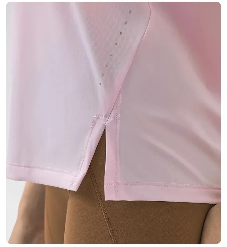 Lemon Ultralight Naked-feel Workout Yoga Fitness T-shirt Top Women Hip-length Plain Running Gym Sport Short Sleeve Shirts