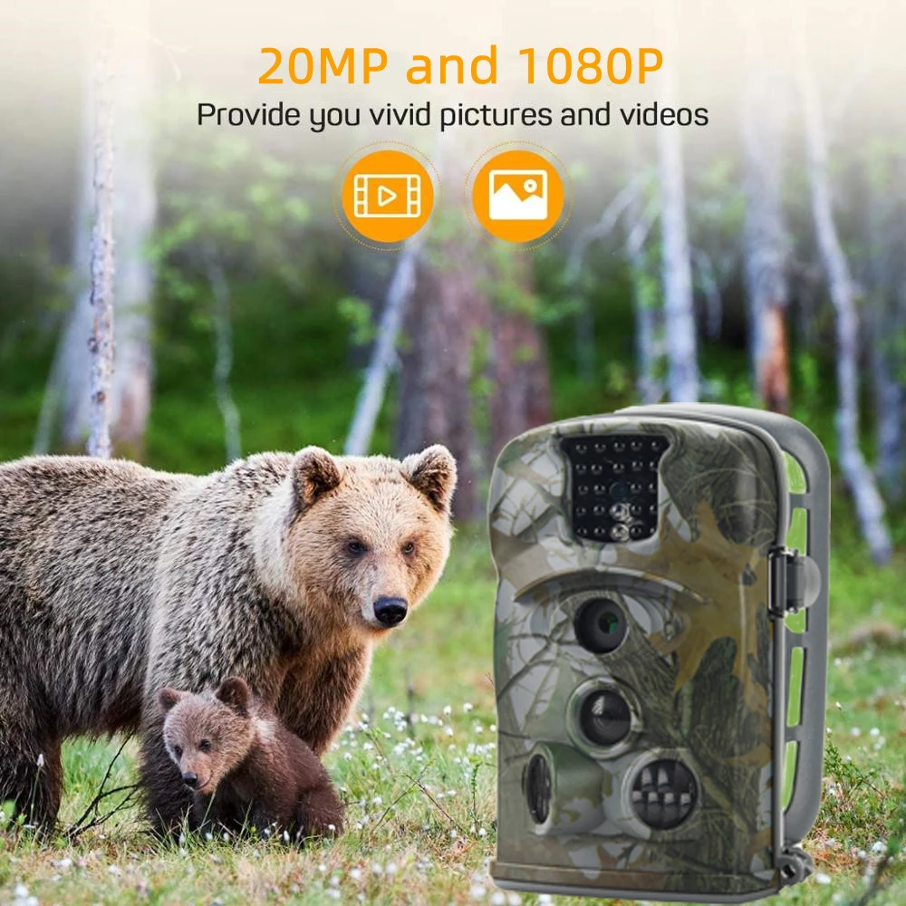 940nm LED Hunting Camera Trail Cameras HC5210A 20MP 1080P(30fps） IP65 Photo Trap 0.3s Trigger Wildlife Surveillance Cams Track