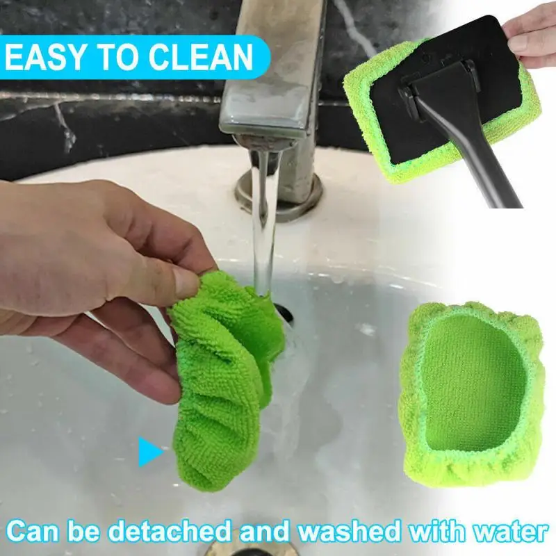 Car Window Cleaner Brush Kit Windshield Cleaning Wash Tool Inside Interior Auto Glass Wiper With Long Handle