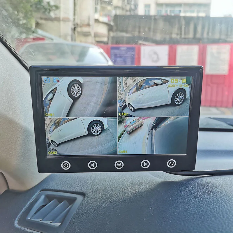 SMALUCK 7inch AHD IPS Split QUAD Car HD Monitor 1920x1080P AHD Night Vision Rear View Camera Waterproof with Video Recording