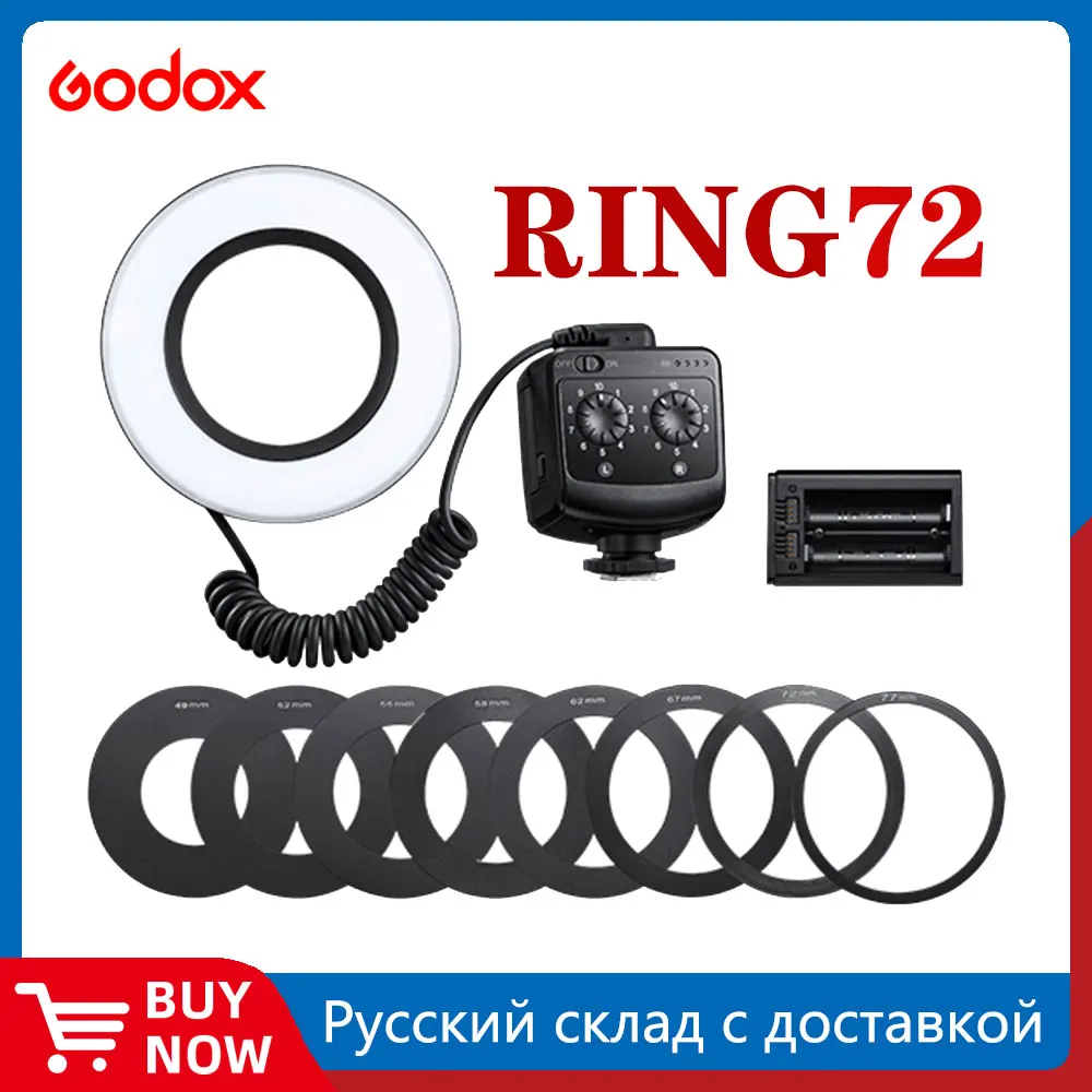 Godox RING72 8W 5600K Macro LED RIng Light for DSLR Canon Nikon Camera