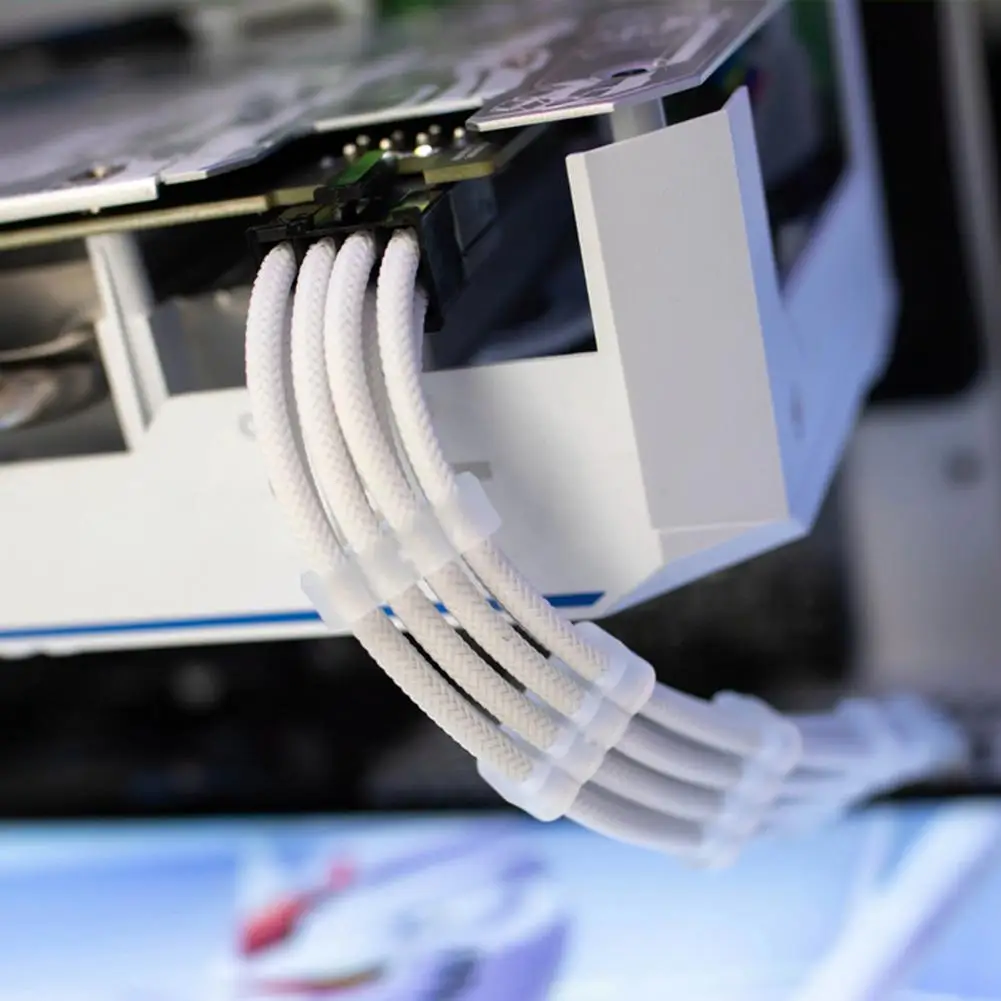 

Useful Cable Organizer Durable 6/8/24Pin Computer Power Cable Clip Anti-deform PP Cable Comb for PC Case