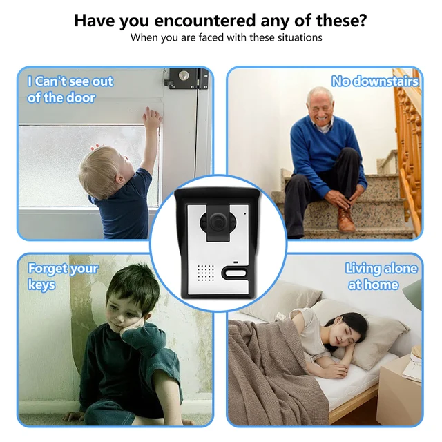 7Inch IPS Screen Wired Video Door Phone Intercom Visual Doorbell Peephole Viewer Door Camera 2