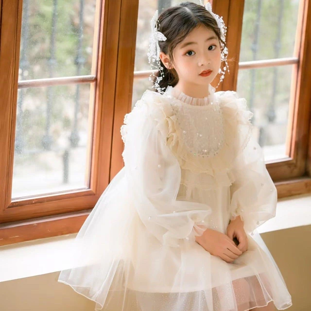 Robe blanche de baptême en Tulle pour bébé fille de 1 à 12 ans, tenue d' anniversaire pour nouveau-né - AliExpress