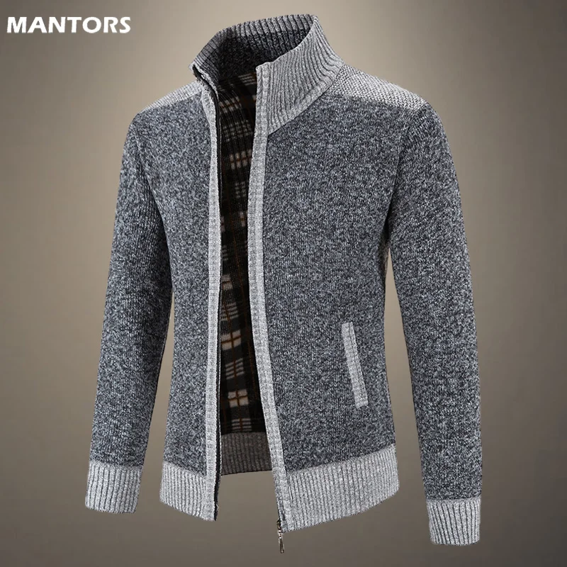 

New Autumn Winter Cardigan Men Sweaters Jackets Coats Fashion Patchwork Knitted Cardigan Slim Fit Sweaters Coat Mens Clothing