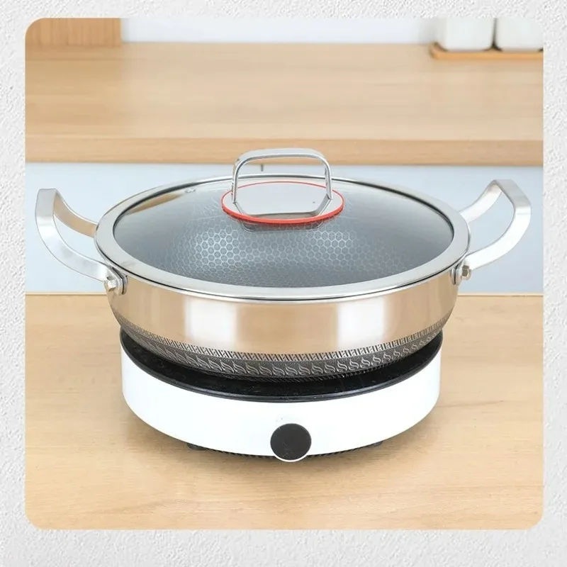 Stainless Steel Non Stick Frying Pan with Lid for Induction Cooker