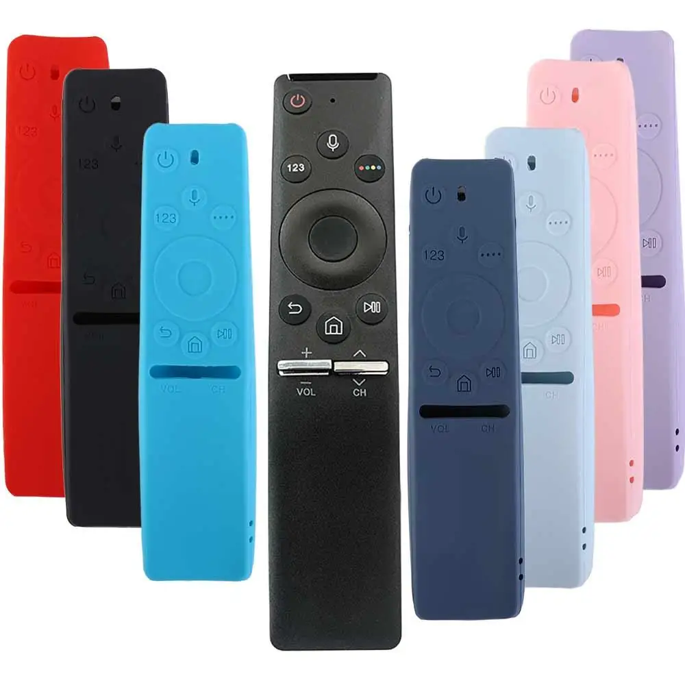 1Pc Silicone Cover Case Silicone Remote Case Silicone Remote Cover Silicone Remote Sleeve Remote Controller Cover Silicone Case Protector for Samsung Voice TV Remote Control Q60Q70Q80 7700 BN59 Serie All-inclusive Dust-proof