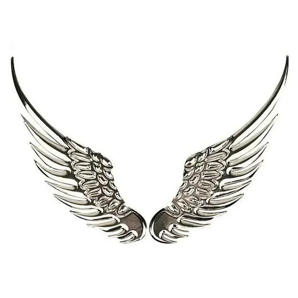 Car Sticker 3D Eagle Angel Wings Badge Style ABS Decals Silver/Gold Exterior Accessories 1pair