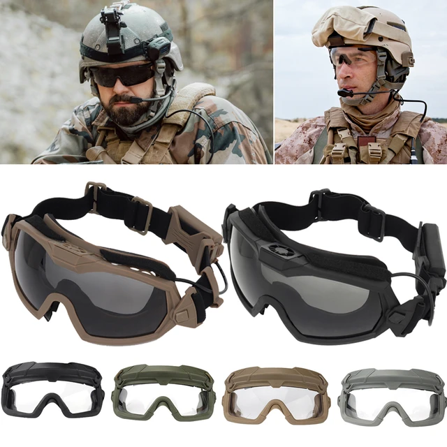 Occhiali tattici 2 lenti antivento antipolvere tiro Motocross moto  alpinismo occhiali militari CS protezione sicura - AliExpress