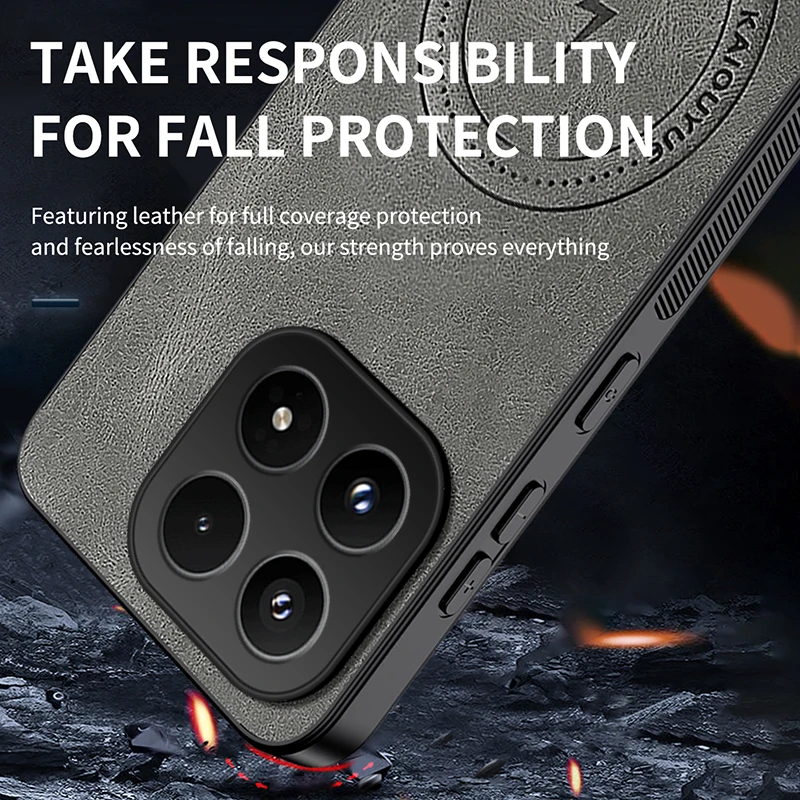 Luxury Magnetic Leather Case - Premium Shockproof Protection with Magsafe Compatibility