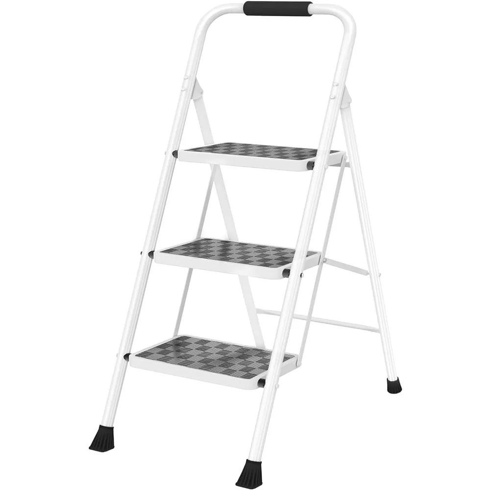 

3 Step Ladder, 3 Step Stool for Adults,330 lbs Capacity,Step Ladder with Wide Anti-Slip Pedal