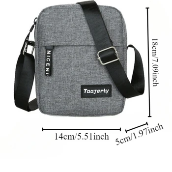 حقيبة كتف نايلون للرجال بلون سادة حقيبة كروس كاجوال وعصرية حقيبة ريترو أوروبية وأمريكية 3