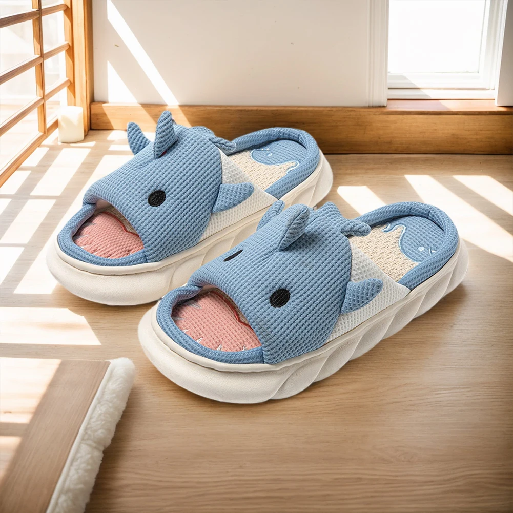 New Cute Shark Slippers Cartoon Animal Slippers Comfortable Slip-on House Shoes Casual Flat for Indoor Outdoor