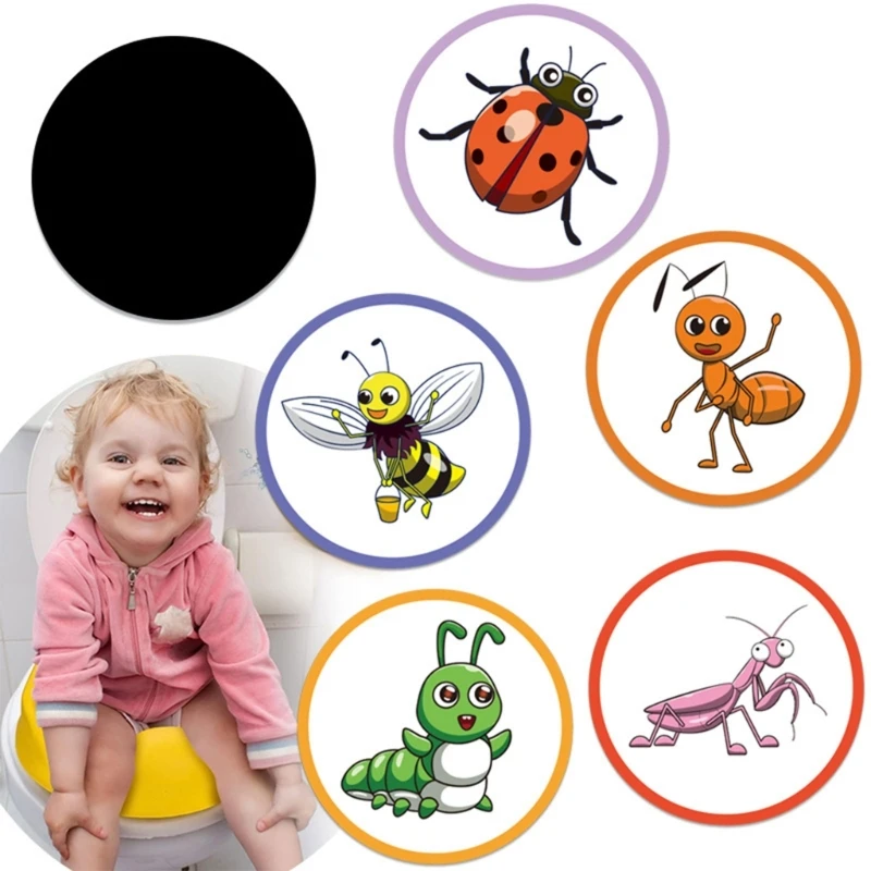 5Pcs Potty Training Stickers Animals Toilet Targets Reusable