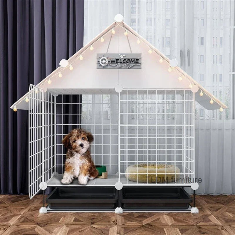 

modern simple Iron Living Room Dog Houses Indoor Balcony Dogs Fences Creative Home Cat Villa Puppy Kennel Courtyard Pet Cage Z