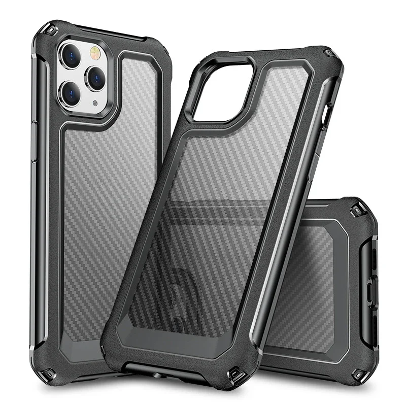 

Protective Case for iPhone 15, 14, 13 Pro Max Plus, Transparent Fiber Pattern, Military TPU + PC Back Cover