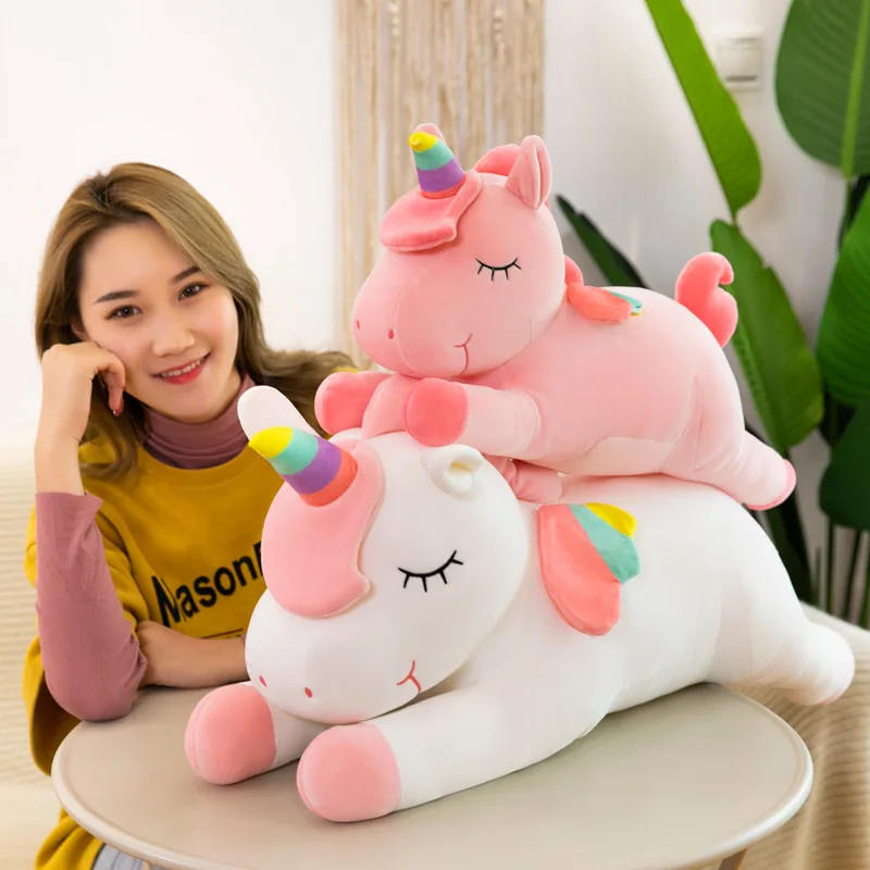 

40cm Soft Unicorn Plush Toys Cartoon Stuffed Animal Doll Pillow Kids Birthday Gifts Home Decor Pillows for Sleeping