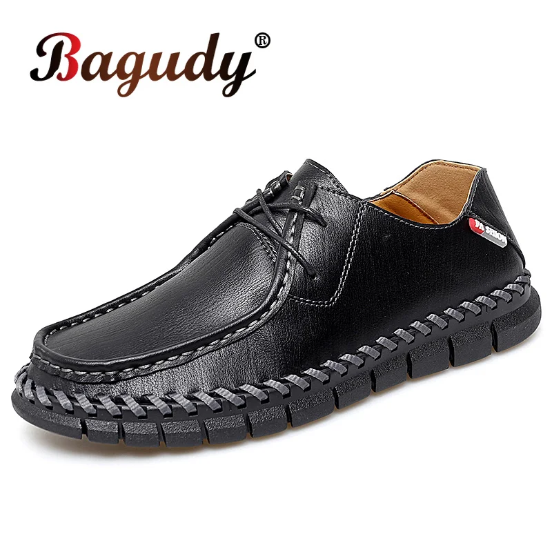 

Summer Ready Leather Shoes for Men Casual Leather Men Shoes Handmade Quality Classic Oxford Style Lace-up Men's Leather Loafers