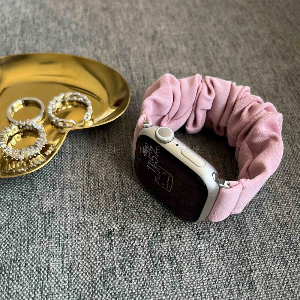 Elastic Scrunchie Strap Bracelet for Fitness Trackers - Women's Fashion Band