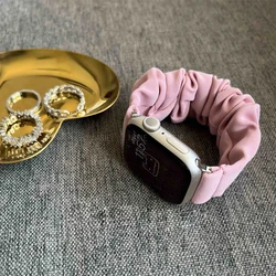 Elastic Scrunchie Strap Bracelet for Fitness Trackers - Women's Fashion Band (Pink)