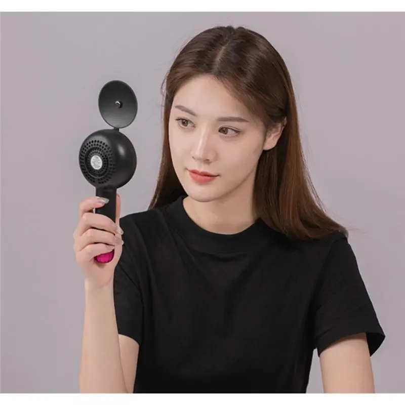 L22A-미니 핸드헬드 팬(거울 포함), 메이크업용 3-in-1 디자인, 필 라이트 기능이 있는 USB 충전식 냉각 팬