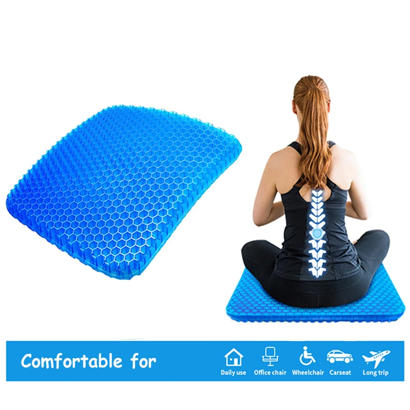 Gel Seat Cushion,Soft & Breathable,Wheelchair Reduce Sweat,Gel Chair Cushion for Hip Pain,Office Chair,CarComfort,outdoor