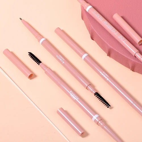 1.5mm 울트라 파인 더블 엔드 아이 브로우 펜슬 (케멜로) 방수 땀 방지 오래 지속되는 여성용 프로페셔널 아이 메이크업 2