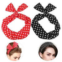 Hair Handkerchiefs for Women Scrunchies Girls Rockabilly Band Bands Accessory Korean Version 1