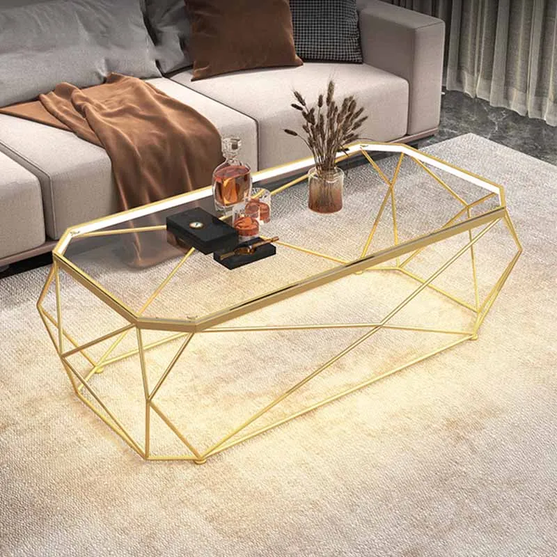 

Premium Auxiliar Coffee Tables Living Room Minimalist Led Coffee Tables Design Glass Modern Mesa Salon Decoration Accessories