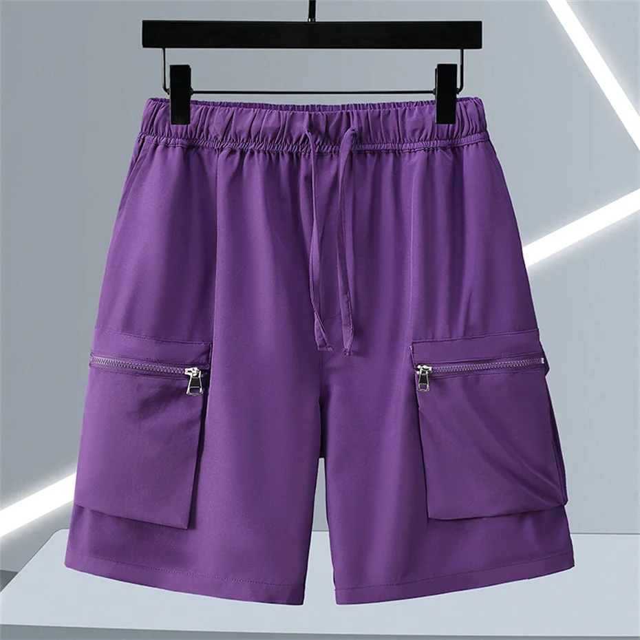 Summer Cargo Shorts Men 12XL Plus Size Shorts Fashion Casual Short Pants Male Summer Elastic Waist Shorts Big Size 12XL 2