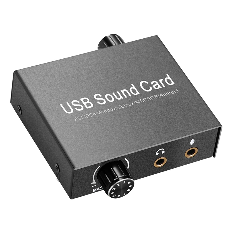 USB-C Sound Card Audio External 3.5Mm Microphone Audio Adapter Soundcard For PS4 PC Laptop Headset USB Sound Card Easy To Use