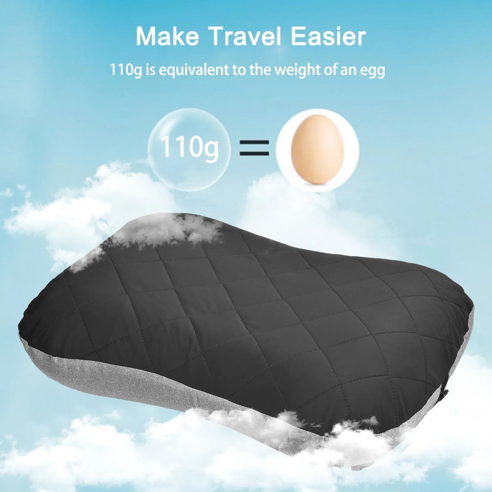 Ultralight Camping Pillow Iatable TPU Camping Iatable Pillow Convenient Outdoor Camping Portable Travel Napping Air Pillow
