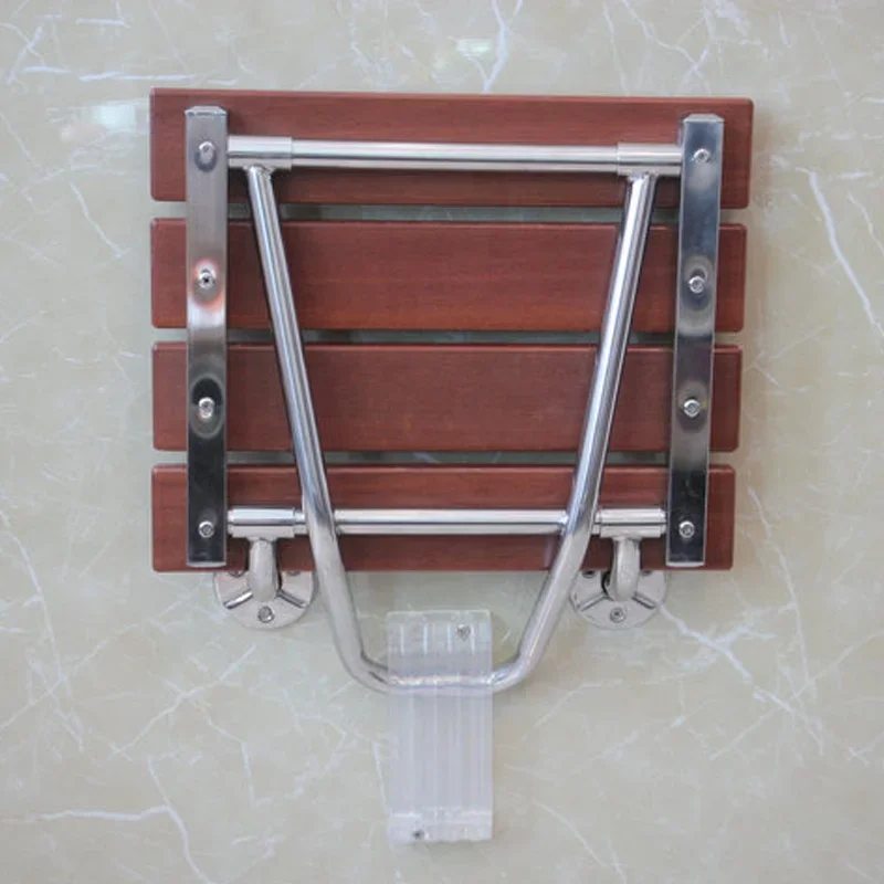 YUSUN Hot Sale Wood Wall Mounted Shower Seat Folding For Bathroom 3