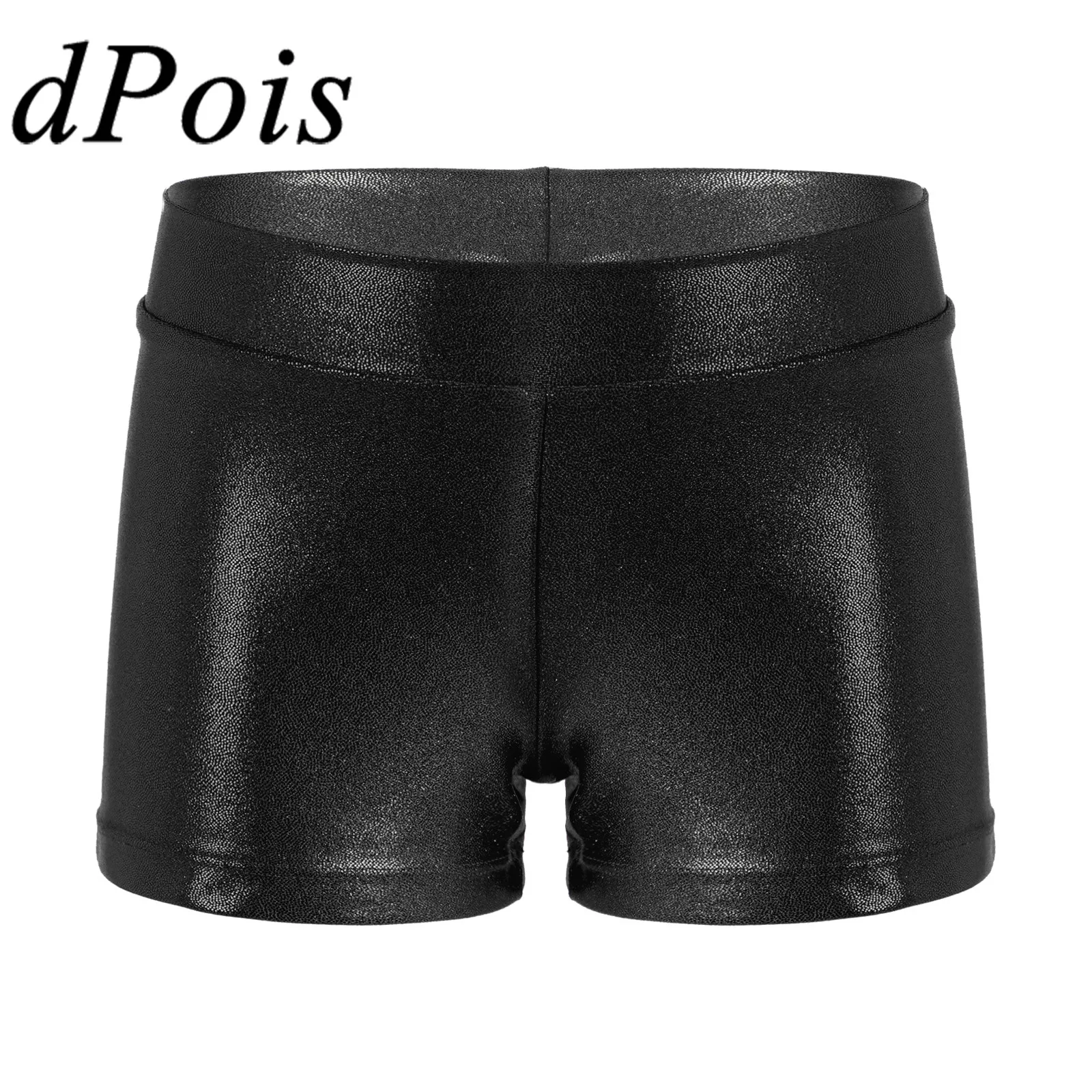 

Kids Girls Shiny Metallic Shorts for Dancing Dance Wear Elastic Waistband Gym Workout Ballet Dance Shorts Children's Short Pants
