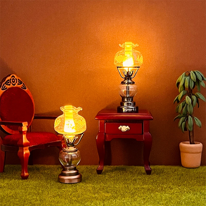 1:12 Dollhouse Miniature LED Light Candlestick Lamp Desk Lamp Home Lighting Model Furniture Decor Toy Doll House Accessories train model roco1 87 ho type electric hook digital light bus four section track jet 74038 electric toy train