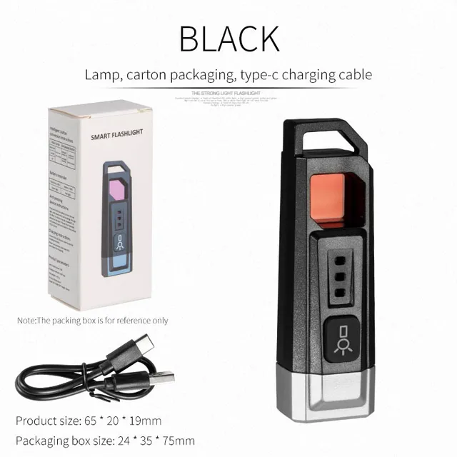 Mini EDC Keychain Lights Rechargeable LED Portable Torch Emergency Anti-snooping Camera Detection Flashlight For Self Defense 6
