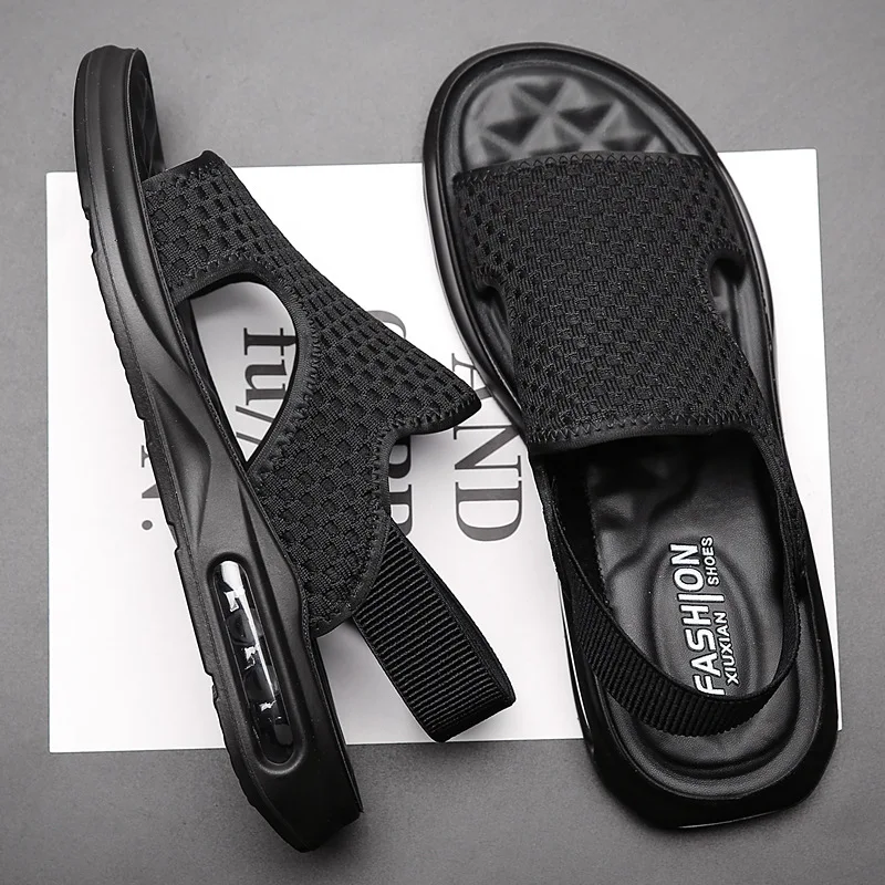 Sandals Soft Men Comfortable Non-Slip Men Shoes High Quality Woven Beach Sandals Mens Gladiator Sandals Summer Casual Flat Shoes
