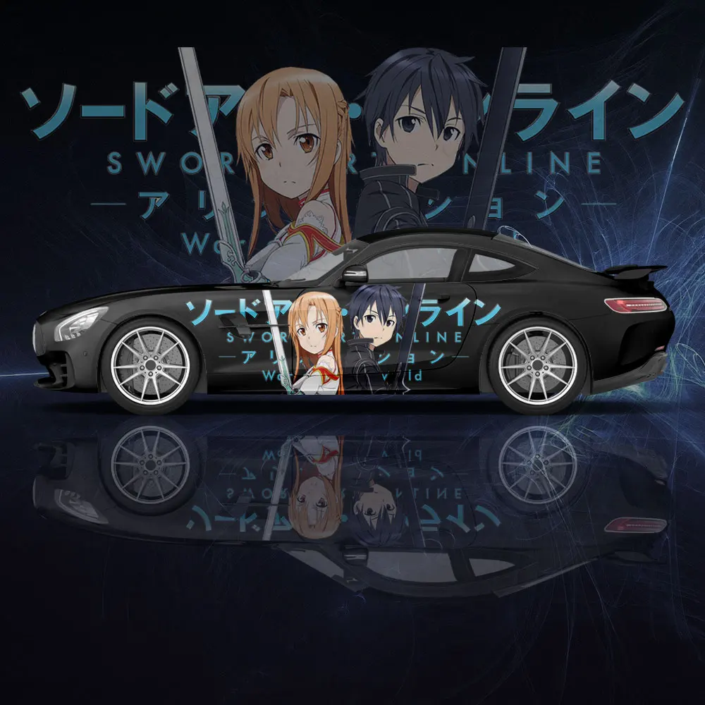 

Sword Art Online Anime 2pcs Car Sticker for Universal Car Decal Car Sticker Univers Car Stickers Anime Car Side Body Decal