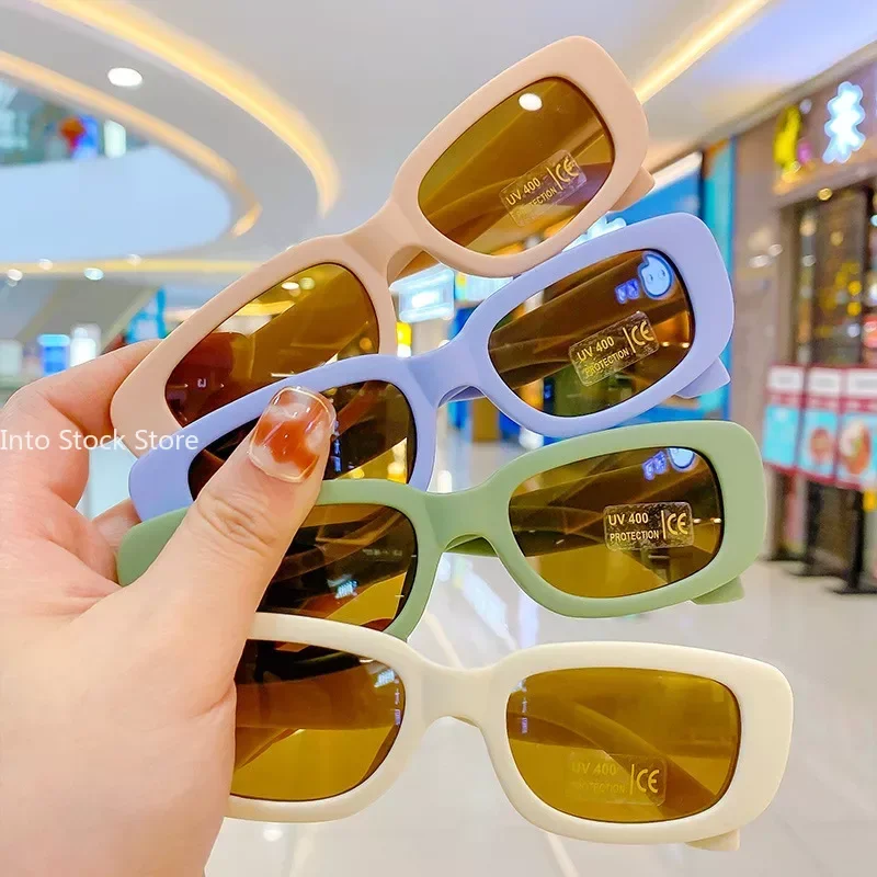 

New Trend Children's Fashion Sunglasses Travel Summer Beach Outdoor UV400 Shades Retro Baby Girl Boy Small Rectangular Eyewear