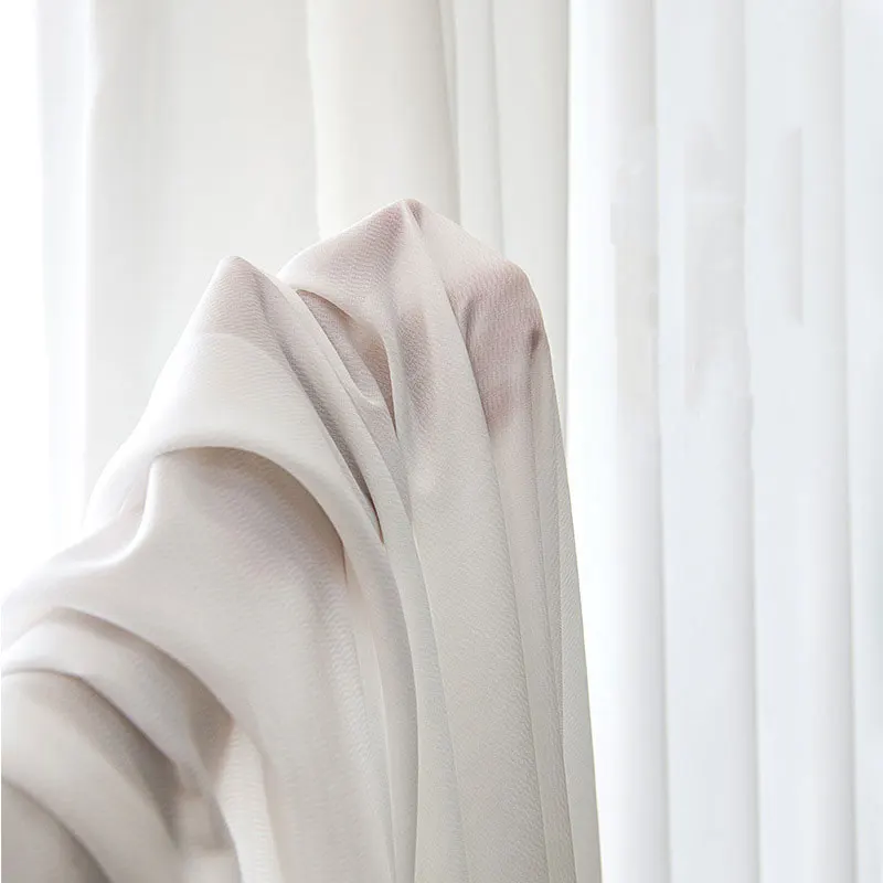 

White Sheer Curtains for Living Room Kitchen White Block Out Sunlight Tulle for Window Voiles Bedroom 1 Panel Noise Reducing