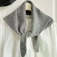 Korean Style Wool Knitted Triangular Scarf For Women Soft Headscarf Multi-functional Autumn Winter Warm Knitted Scarf