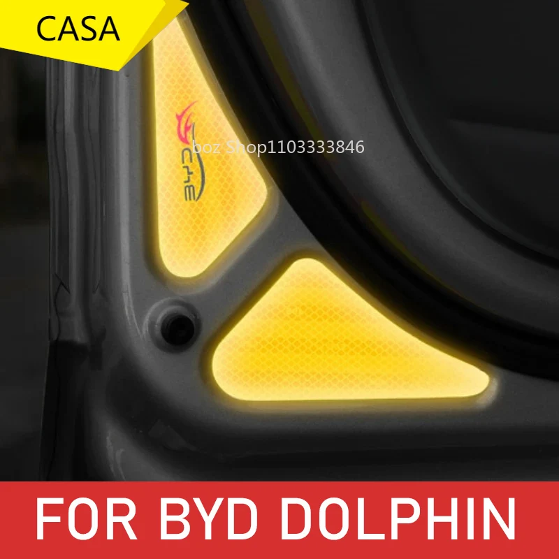 

8pcs For BYD Dolphin Atto 2 Car Door Sticker Decal Safety Mark Warning Tape Reflective Strip Car Reflective Sticker Accessories