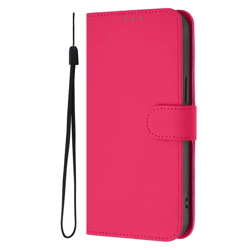 Candy Color Flip Stand Leather Phone Case - Universal Fit