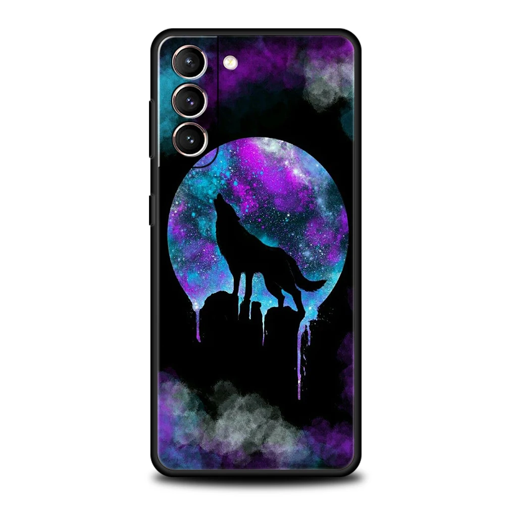 Moon Roaring Wolf Silicone Phone Case