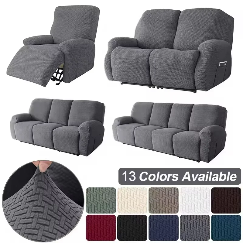 Elastic Recliner Chair Cover Jacquard Non-Slip Protector Washable Reclining Armchair