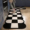 Kitchen Floor Mat Anti-slip Oil-proof Wipeable Washable Carpet PVC Diatom Mud Absorbent Foot Mats Special-shaped Grid Long Rug 2
