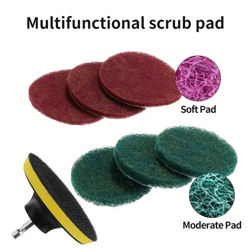 12pcs Electric Drill Brush Head Cleaning Household Universal Tools Floor Tile Polishing Kitchen Bathroom Car Wash Descaling Set 3